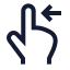 Swipeleft icon with stroke sharp style
