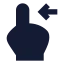 Swipeleft icon with solid sharp style