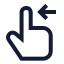 Swipeleft icon with stroke sharp style