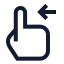 Swipeleft icon with stroke sharp style