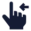 Swipeleft icon with solid sharp style