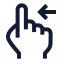 Swipeleft icon with stroke sharp style