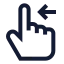 Swipeleft icon with stroke sharp style