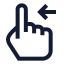 Swipeleft icon with stroke sharp style