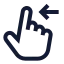 Swipeleft icon with stroke sharp style