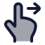 Swiperight icon with duotone rounded style