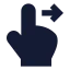 Swiperight icon with solid sharp style