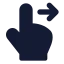Swiperight icon with solid standard style