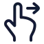Swiperight icon with stroke rounded style
