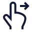 Swiperight icon with stroke sharp style