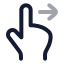 Swiperight icon with twotone rounded style