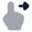 Swiperight icon with bulk rounded style