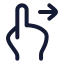 Swiperight icon with stroke rounded style