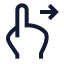 Swiperight icon with stroke sharp style