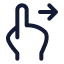 Swiperight icon with stroke standard style