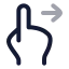 Swiperight icon with twotone rounded style