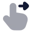 Swiperight icon with bulk rounded style