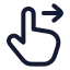 Swiperight icon with stroke rounded style