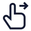 Swiperight icon with stroke sharp style