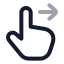 Swiperight icon with twotone rounded style
