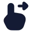 Swiperight icon with solid rounded style