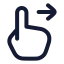 Swiperight icon with stroke rounded style