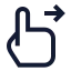 Swiperight icon with stroke sharp style