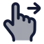 Swiperight icon with duotone rounded style