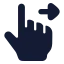 Swiperight icon with solid rounded style