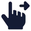 Swiperight icon with solid standard style