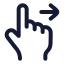 Swiperight icon with stroke rounded style
