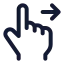 Swiperight icon with stroke standard style