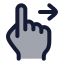 Swiperight icon with duotone rounded style