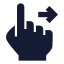 Swiperight icon with solid sharp style