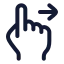 Swiperight icon with stroke rounded style