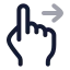 Swiperight icon with twotone rounded style