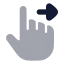 Swiperight icon with bulk rounded style