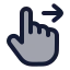 Swiperight icon with duotone rounded style