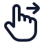 Swiperight icon with stroke rounded style