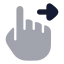 Swiperight icon with bulk rounded style