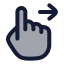 Swiperight icon with duotone rounded style