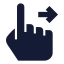 Swiperight icon with solid sharp style