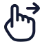 Swiperight icon with stroke rounded style