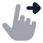 Swiperight icon with bulk rounded style