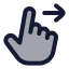 Swiperight icon with duotone rounded style