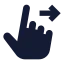 Swiperight icon with solid sharp style