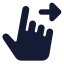 Swiperight icon with solid standard style