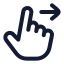 Swiperight icon with stroke rounded style