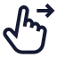 Swiperight icon with stroke sharp style