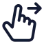 Swiperight icon with stroke standard style